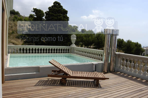 Piscina rectangular en terraza